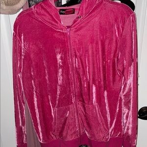 Say What? Women's Fuchsia Velvet Hoodie